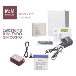Kit de Alarma Híbrida / Panel 48 Zonas / Comunicador 4G LTE-M/5G / Sirena 15 W / 2 Años de Datos Incluidos