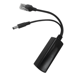 Cable divisor PoE pasivo de 48-55 Vcc @ 12 Vcc, 2 A. Aplicaciones como adaptar micrófonos en cámaras IP