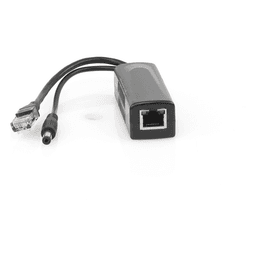 Cable divisor PoE pasivo de 48-55 Vcc @ 12 Vcc, 2 A. Aplicaciones como adaptar micrófonos en cámaras IP