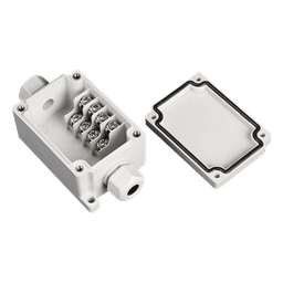 Caja de Conexión Exterior / 4 Líneas Paralelo / IP66 / Calibre 12-22 AWG / -40°C a +120°C / 110 VCA / 12-24 VCC