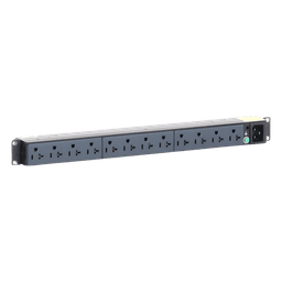 PDU Básico para Rack / 12 Contactos NEMA 5-20R / Entrada NEMA 5-20P / 20A / 120 Vca / Montaje Horizontal 1UR / 19 in