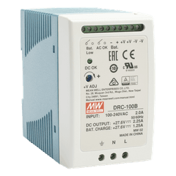 Fuente de poder Riel Din 24V, 100W con Cargador de Bateria