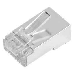 Bote con 100 Piezas de Plug Modular RJ45 Cat6 Blindado, Chapado de Oro a 30 Micras para Durabilidad Extrema SIN PIN de Tierra
