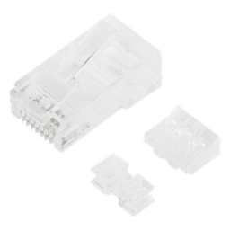 Bote con 100 Piezas de Plug Modular RJ45 Cat6A Chapado de Oro a 30 Micras para Durabilidad Extrema