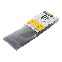 Cincho de Nylon 6.6 StrongHold™, 300mm largo x 3.6mm ancho, Color Negro, Exterior Resistente a Rayos UV, Paquete de 100pz