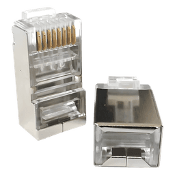 Conector RJ45 / Blindado / Categoría 5E / Chapado en Oro 30µ / Sin Pin a Tierra / T568A/T568B