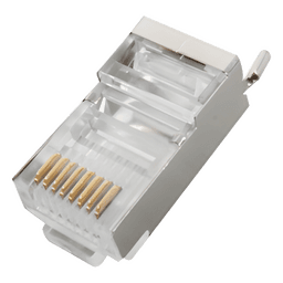 Conector RJ45 / Blindado / Categoría 5E / Chapado en Oro 30µ / Sin Pin a Tierra / T568A/T568B