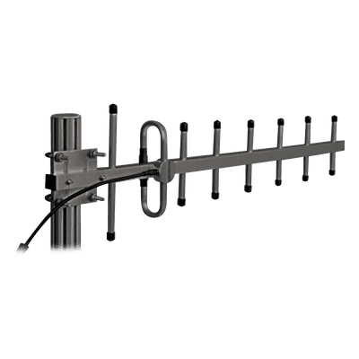 Antena Yagi Anodizada en Negro 340-366 MHz, 7 Elementos, 10 dB de Ganancia, 250 Watt, N Macho.