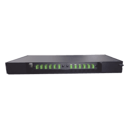 Patch panel de 12 puertos de 1u, incluye pigtails, adapters plates y splice tray