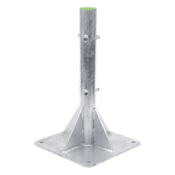 Base para Mástil / Tubo 2" Ced. 30 / Altura 80 cm (2.6 ft) / Base 50 x 50 cm / Galvanizado por Inmersión / 4 Barrenos de Fijación