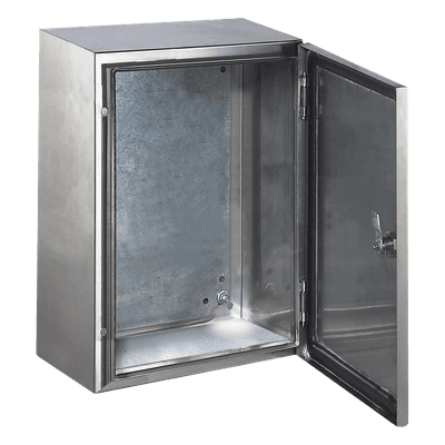 Gabinete de Acero Inoxidable IP66 / IK10 / 400 x 600 x 250 mm / 15.7 x 23.6 x 9.8 in / Carga 50 kg / Placa Galvanizada