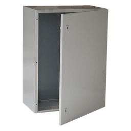Gabinete de Acero IP66 Uso en Intemperie (400 x 600 x 250 mm) con Placa Trasera Interior Metálica y Compuerta Inferior Atornillable (Incluye Chapa y Llave T).