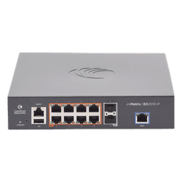 Switch cnMatrix EX2010-P capa 3 de 10 puertos(8 PoE Gigabit 802.3af/at, 2 SFP, 1 consola, 1 MNGMT, 1 USB)  administración desde la Nube (MX-EX2010PXA-U)