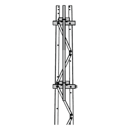 Mástil para Torre / 2-3/8" (57 mm) / 1.8 m (5.9 ft) / Montaje en Cara / Secciones 3 a 7 / Acero Galvanizado