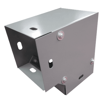 Derivación codo horizontal de 90 grados 100 x 100 mm, fabricado en lámina de acero al carbón