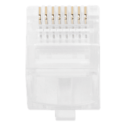 Plug Pass Through RJ45 Cat5e / Sin Blindaje / Chapado Oro 30 Micras / Calibre 24AWG / 100 Piezas