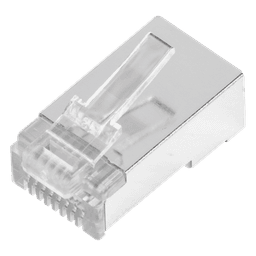 Bote con 100 Plugs Pass Through RJ45 Cat5e Blindado, Chapado de Oro a 30 Micras para Durabilidad Extrema