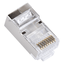 Plugs Pass Through / Cat6 Blindado / Chapado Oro 30μm / 100 Piezas / TIA-568B.2