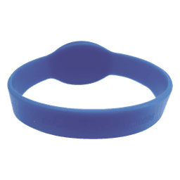 Brazalete de Proximidad / 125 kHz EM / 74 mm Diámetro / 2.43 pies / Wiegand 26 bits / Silicona Resistente al Agua / Azul