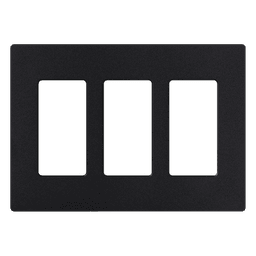 Placa de pared Satin Colors de 3 espacios sin tornillos visibles, acabado satinado color Midnight, para atenuadores, apagadores y accesorios Lutron de apertura Designer