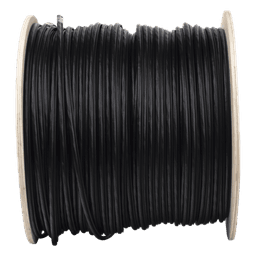 Bobina de Cable FTP con Mensajero de Acero de 305 Metros (1000 Pies) Cat6+ Calibre 23, Color Negro, para Aplicaciones en Video Vigilancia y Redes de Datos / Uso en Intemperie y Aplicaciones Aéreas