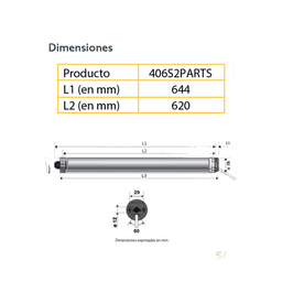 Motor para persianas / 40 mm / 120V AC / 60Hz / RTS 433.42 MHz / IP30 / Límites electrónicos