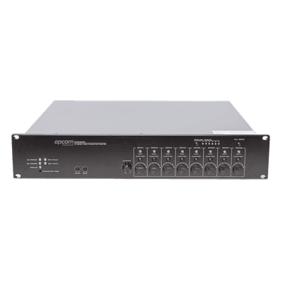 Controlador de Extensión de Evacuación por Voz / 8 Zonas / 500W / 19 Unidades en Cascada / 6 Entradas de Audio / Monitoreo Automático de Bocinas