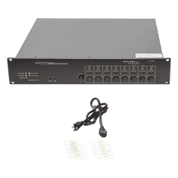 Controlador de Extensión de Evacuación por Voz / 8 Zonas / 500W / 19 Unidades en Cascada / 6 Entradas de Audio / Monitoreo Automático de Bocinas
