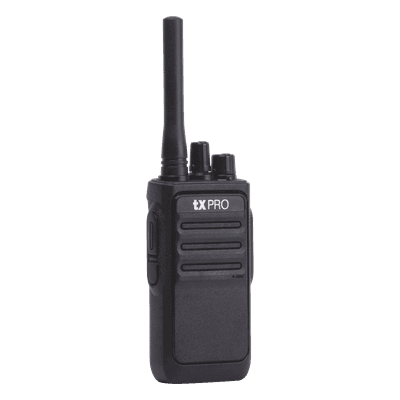 Radio Portátil Analógico UHF / 400-470 MHz / 2W / 16 Canales / VOX Manos Libres / Batería 6-8 hrs / 161 g (5.68 oz)