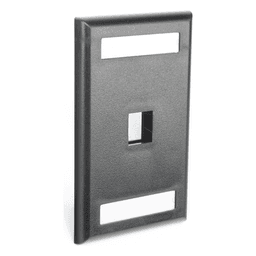Placa de Pared Vertical / 1 Puerto Keystone / 69.8 x 114.3 mm / 2.75 x 4.5 pulg. / Con Espacios para Etiquetas / Color Negro