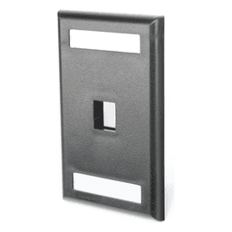 Placa de Pared Vertical / 1 Puerto Keystone / 69.8 x 114.3 mm / 2.75 x 4.5 pulg. / Con Espacios para Etiquetas / Color Negro