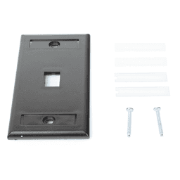 Placa de Pared Vertical / 1 Puerto Keystone / 69.8 x 114.3 mm / 2.75 x 4.5 pulg. / Con Espacios para Etiquetas / Color Negro