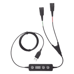 Jabra Link 265 USB/QD cable de entrenamiento, para conectar 2 diademas simultaneas con puerto USB (265-09)