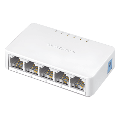 Switch NO Administrable / Para escritorio /  5 puertos 10/100 Mbps / Diseño Compacto / Plug and Play