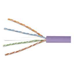 Bobina de Cable UTP Reelex, de 4 Pares, Desempeño Cat6, LS0H (Bajo Humo, Cero Halógenos), Color Violeta, 24 AWG, 305 Metros (1000 Pies)