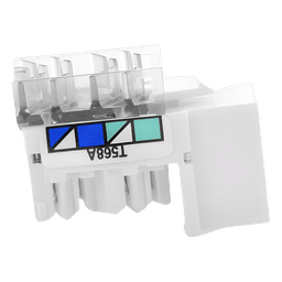 Jack RJ45 categoría 6 de 8 conductores para voz y datos, inserto a presión para el frame Claro de 6 puertos, color blanco