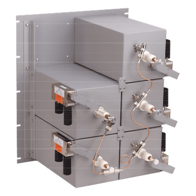Combinador 440-510 MHz, para 5 Canales, 125 Watt, 300 KHz (min.) de Sep. Tx-Tx, 2 Aisladores N Hembra.