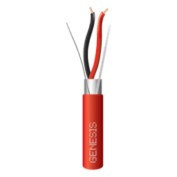 Bobina de 305 Metros (1000 Pies) de Alambre / 2 x 16 AWG / Riser / Para Aplicaciones de Incendio FPLR / Blindado Sólido Color Rojo