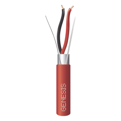 Bobina de 305 Metros (1000 Pies) de Alambre / 2 x 18 AWG / Riser / Blindado / Tipo FPLR / Color Rojo / Para Aplicaciones en Sistemas de Detección de Incendio y Sistemas de Evacuación
