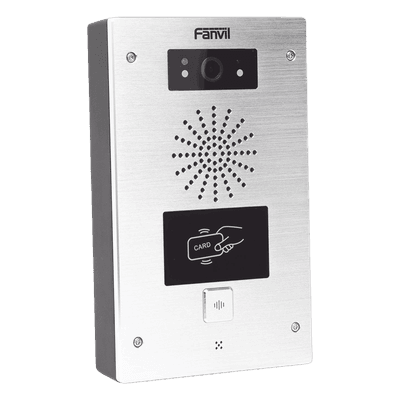 Video portero IP, 2 líneas SIP, 2 relevadores, lector de tarjeta RFID, Compatible con NVR Hikvision por Onvif, con botón para llamada, anti-vandálico, PoE, IP65 e IK10, PoE