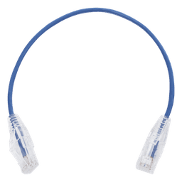 Cable de Parcheo Slim UTP Cat6 / 30 cm (0.98 pies) / 28 AWG / Azul / 1 Gbps