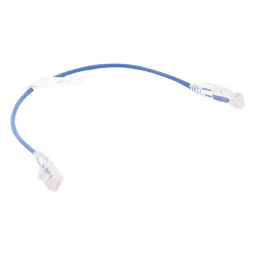 Cable de Parcheo Slim UTP Cat6 / 30 cm (0.98 pies) / 28 AWG / Azul / 1 Gbps