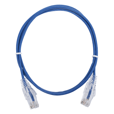 Cable de Parcheo Slim UTP Cat6 - 1 Metro (3.28 Pies), Azul, Diámetro Reducido (28 AWG)