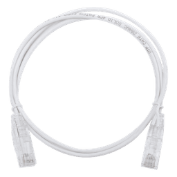Cable de Parcheo Slim UTP Cat6 / 1 Metro (3.28 Pies) / 28 AWG / Blanco / 1 Gbps+