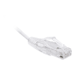 Cable de Parcheo Slim UTP Cat6 / 3 m (9.84 pies) / 28 AWG / Blanco / Sin Blindaje / 1 Gbps+