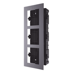 Base de 3 Espacios para EMPOTRAR Módulos de Videoporteros Hikvision