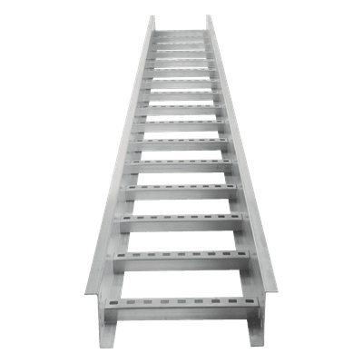 Escalera de Aluminio Portacables / Perfil Z / Peralte 3 1/4" /Paso 9" / Ancho 6" / 3.66 metros / Capacidad Máx. 137 Cables / Incluye Cople Union y Tornillería