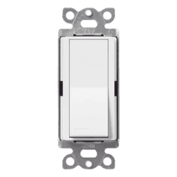 Interruptor de pared unipolar tipo paleta de 15 A, 120/277 V, para conmutación de iluminación y cargas de motor, línea Satin Colors en acabado Snow satinado