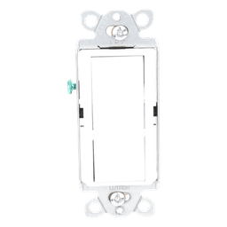 Interruptor de pared unipolar tipo paleta de 15 A, 120/277 V, para conmutación de iluminación y cargas de motor, línea Satin Colors en acabado Snow satinado