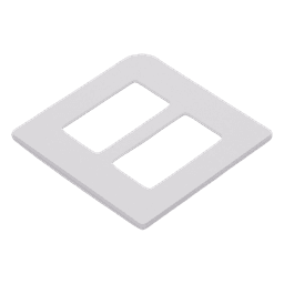 Placa de pared de 2 espacios sin tornillos visibles en acabado Snow satinado, compatible con atenuadores e interruptores Lutron Maestro, Diva, Claro y controles Pico